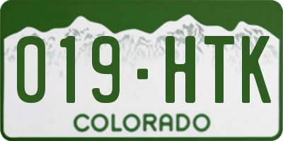 CO license plate 019HTK