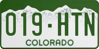 CO license plate 019HTN
