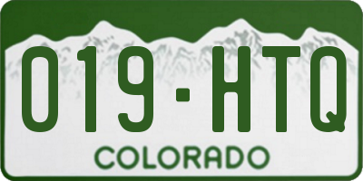 CO license plate 019HTQ