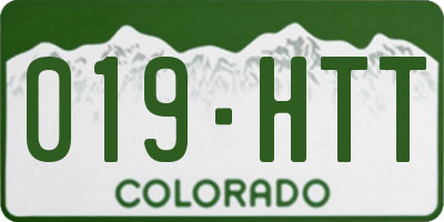 CO license plate 019HTT