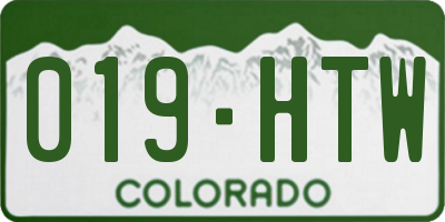 CO license plate 019HTW