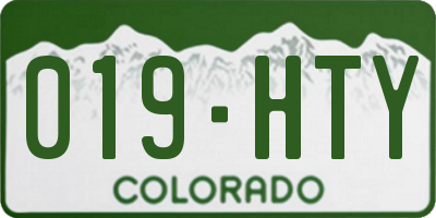 CO license plate 019HTY