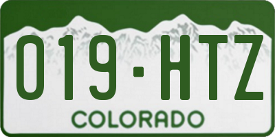 CO license plate 019HTZ