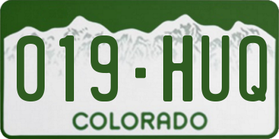 CO license plate 019HUQ