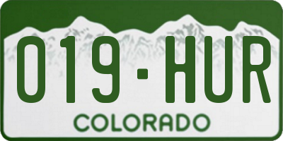 CO license plate 019HUR