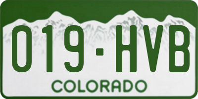 CO license plate 019HVB