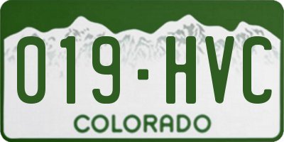 CO license plate 019HVC