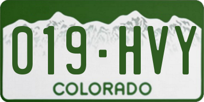 CO license plate 019HVY
