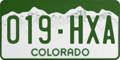 CO license plate 019HXA