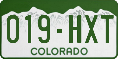 CO license plate 019HXT