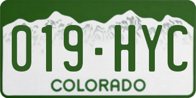 CO license plate 019HYC