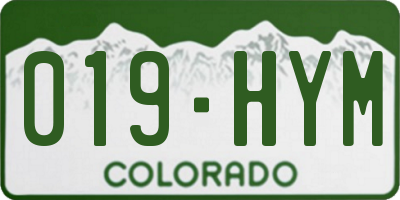CO license plate 019HYM