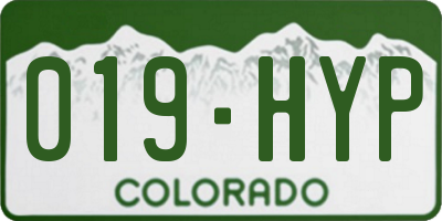 CO license plate 019HYP