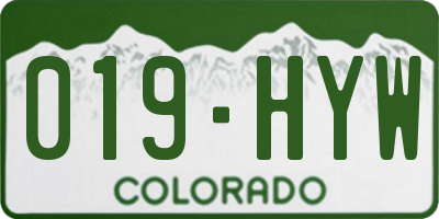 CO license plate 019HYW