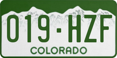 CO license plate 019HZF