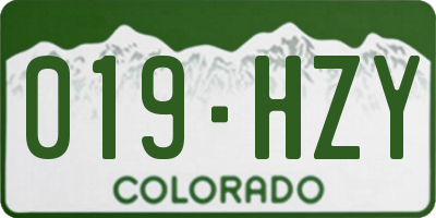 CO license plate 019HZY