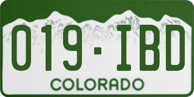 CO license plate 019IBD