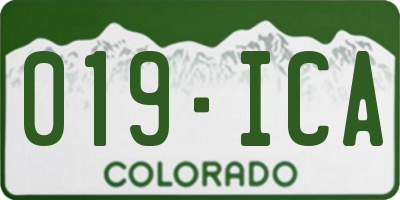 CO license plate 019ICA