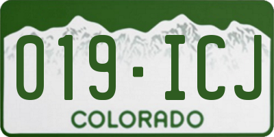 CO license plate 019ICJ
