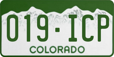 CO license plate 019ICP