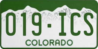 CO license plate 019ICS