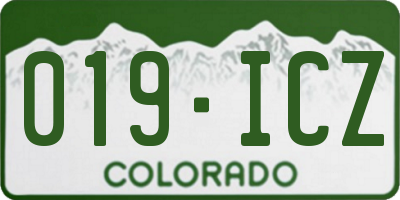 CO license plate 019ICZ