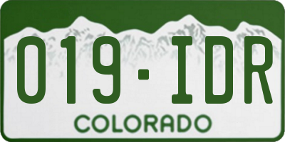 CO license plate 019IDR