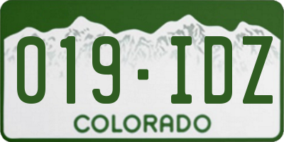 CO license plate 019IDZ