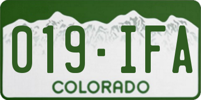 CO license plate 019IFA