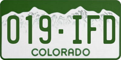 CO license plate 019IFD