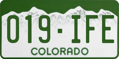 CO license plate 019IFE