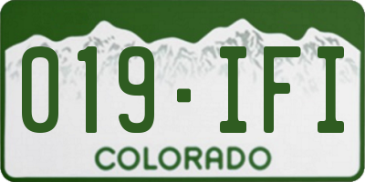 CO license plate 019IFI