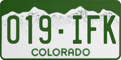 CO license plate 019IFK