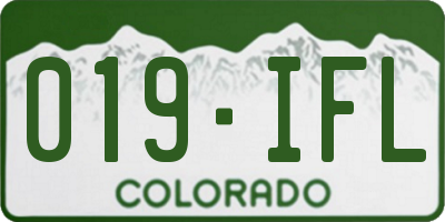 CO license plate 019IFL