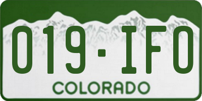 CO license plate 019IFO