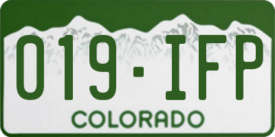 CO license plate 019IFP