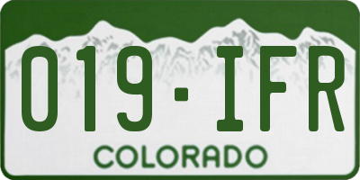 CO license plate 019IFR
