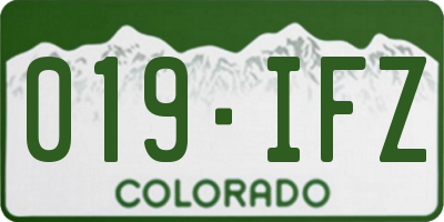 CO license plate 019IFZ