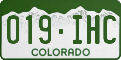 CO license plate 019IHC