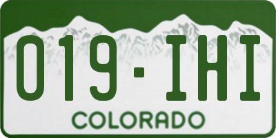 CO license plate 019IHI