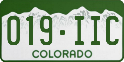 CO license plate 019IIC