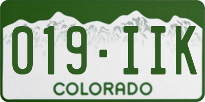 CO license plate 019IIK