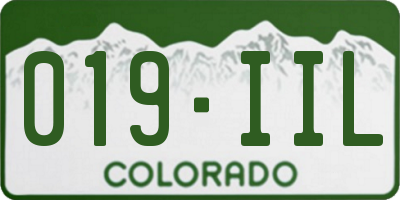 CO license plate 019IIL