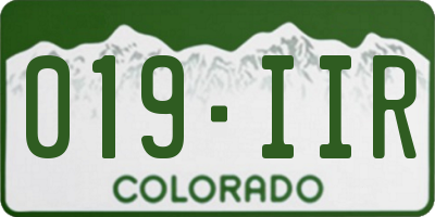 CO license plate 019IIR