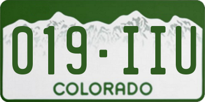 CO license plate 019IIU