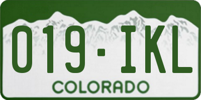 CO license plate 019IKL