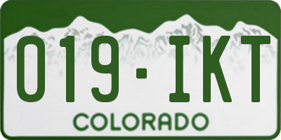 CO license plate 019IKT