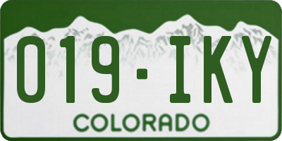 CO license plate 019IKY