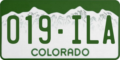 CO license plate 019ILA