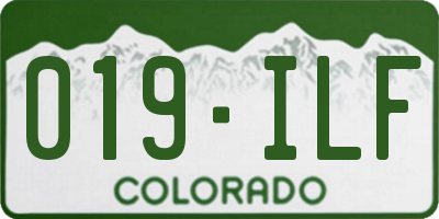 CO license plate 019ILF